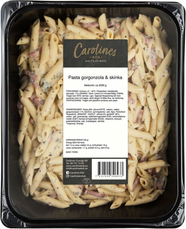 Pasta med gorgonzola & skinka 2,5 kg