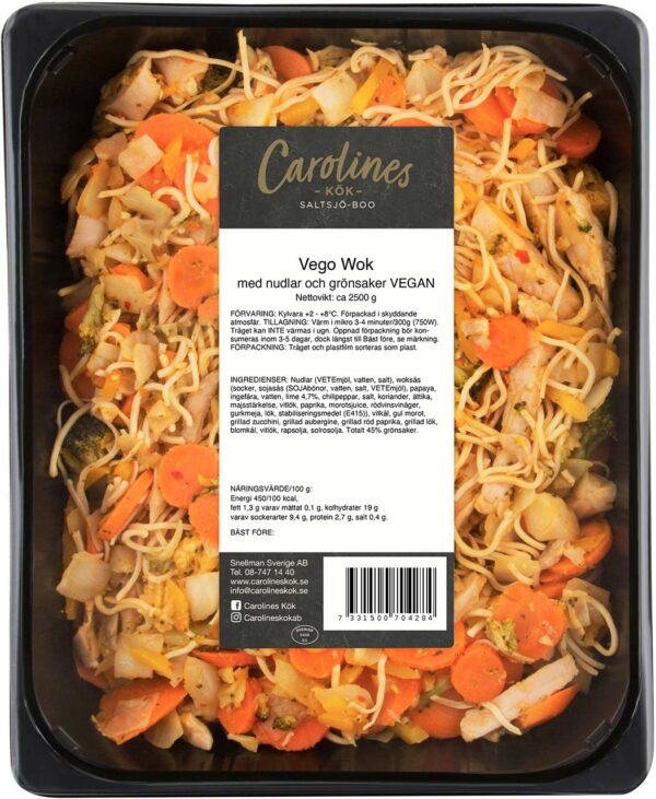 Vego wok med nudlar & grönsaker / VEGAN 2,5 kg