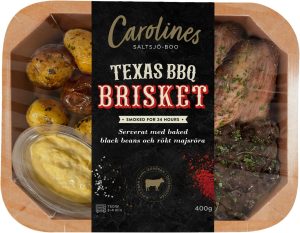 Texas BBQ Brisket m blackbeans, rökt majsröra