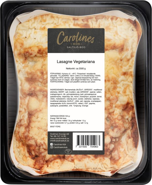 Lasagne vegetariana 2,5 kg