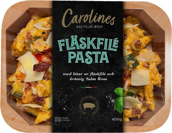 Fläskfilépasta med krämig salsa rosa